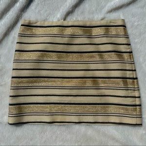 J. Crew Striped Mini Skirt Women’s sz 4 cream blue gold